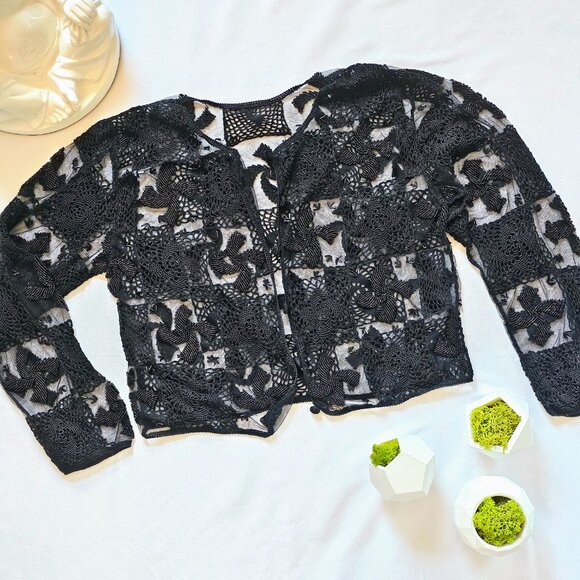 Pretty Cropped Beaded Bolero/Jacket/Cardigan - Picture 8 of 11